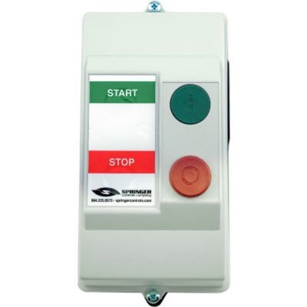 Springer Controls Co NEMA 4X Enclosed Motor Starter, 9A, 3PH, Remote Start, Start/Stop, 250-500V, 7.6-10A AF0906P4G-4F